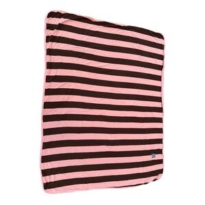 KicKee Pants Pink and Brown Bamboo Striped Blanket